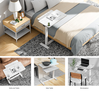 Bureau d'ordinateur de levage réglable en hauteur simple pour maison intelligente avec plateau à clavier Table d'ordinateur portable blanche pliable portable