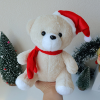 Ours en peluche de Noël avec bonnet de Père Noël, poupée ours en peluche, cadeau d'anniversaire, animaux en peluche en gros