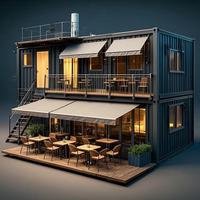 Conteneur maritime modifié mobile de 20 pieds, magasin modulaire préfabriqué, supermarché, bâtiment de bureau étanche à assemblage rapide