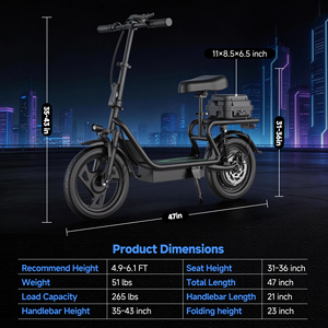 Patinete Eléctrico Plegable 48V 500W 10.4Ah con Cesta Resistente, Fácil de Transportar, Envío Rápido desde Almacén en el Reino Unido - Product Image 3