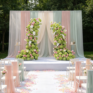 DKB High Quality Silk <b>Pink</b> Rose Wedding <b>Backdrop</b> Artificial Flower Arch Customizable Size Color Handmade Eco-Friendly Wedding - Product Image 1