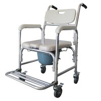 Chaise de douche et de toilette pour personnes âgées en alliage d'aluminium avec roues, capacité 300 kg, Lichao CT8514L