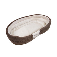 Lit pour chat et chien de forme ovale, style dessin animé, tissu super doux, fond antidérapant, 3 tailles pour petits animaux