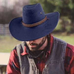 Western Cowboy Hat Sunshade <b>Sunscreen</b> Straw Hat Adult Wide Brim Hat - Product Image 2