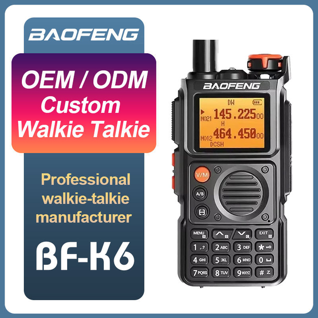 Baofeng BF K6 Two Way Radio 5W Output 999 Channels Wideband Reception Type C Charging 2600mAh High Capacity Battery ODM