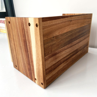 Boîte à pain en bois d'acacia avec fenêtre de style fermier de grande capacité Porte-pain Accessoire de cuisine pour le stockage et le conteneur d'aliments