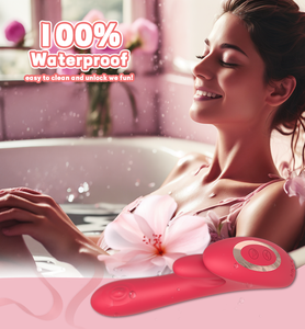 Mehrfach <span class=keywords><strong>stimulation</strong></span> Weiches Silikon lecken und schieben 2-in-1-Vibrator-Klopfen Flattern Brust-G-Punkt-Vibratoren für Frauen - Product Image 4