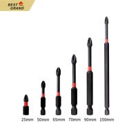 Mata bor dampak PH3 industri dapat disesuaikan 1/4 inci batang segi enam Driver S2 magnetik kuat alat perbaikan serbaguna Torx