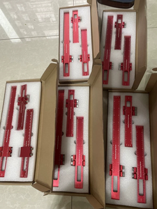 3Pcs Độ Chính Xác Nhôm Chế Biến Gỗ Cai Trị Thiết Lập Với Trượt Dừng Inch Và Metric T-Loại Scribing Thép Vuông Cai Trị - Product Image 6