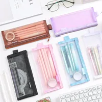 Trousse à crayons transparente, organiseur de papeterie spécifique aux examens pour étudiants, sac de papeterie élégant, minimaliste, portable, grande capacité