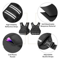 Chaleco con Peso Ajustable y Reflectante para Correr, Chaqueta de Entrenamiento para Hombres y Mujeres, Ajuste Ceñido, con Bolsillos Individuales