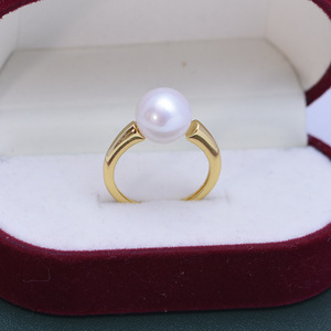 Women's S925 Silver <b>Ring</b> Holder with Large 10-11mm Freshwater White Round <b>Pearl</b> Strong Light and Fine Flaws Open Design - Product Image 1