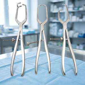 Pinzas de reducción ortopédicas Ametrine Surgical AS-786 de punta, con 3 bolas y posiciones de mandíbula alta/baja, instrumento dental manual plateado - Product Image 3