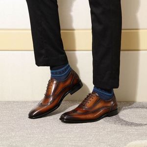 Genuine Leather Classic Italian Business New Dress <b>Shoes</b> High Top Leather Black <b>Shoes</b> for Men - Product Image 6
