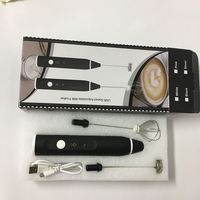 Promo Meilleures ventes : Mousseur à lait électrique rechargeable par USB, en acier inoxydable, écologique, minimaliste, noir, certifié CE