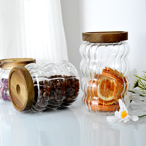 Bán buôn lọ thủy tinh kín container lưu trữ cho kẹo trang trí của hạt cà phê cookie, 370ml, 620ml, 800ml - Product Image 5