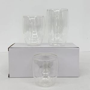 Verre à double paroi en forme de boule de neige pour thé, lait, bière, 8oz, 12oz, 15oz, durable, empilable, avec trou pré-percé - Product Image 4