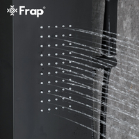 FRAP Colonne de Douche Murale Moderne en Acier Inoxydable Noir avec Panneau de Douche pour Salle de Bain
