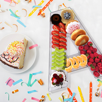Boîte à lettres en acrylique, réutilisable, remplissable, pour gâteaux, bonbons, présentoir, plateau de service pour la décoration de fêtes d'anniversaire