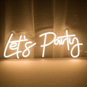 Enseignes néon LED personnalisées RGB « Let's Party Big Festival Happy Anniversary » pour bars et fêtes - Décoration « Let's Party » en acrylique - Product Image 1