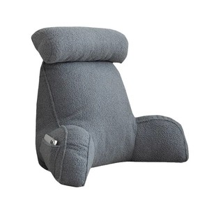 Cojín de respaldo en forma de U, almohada ergonómica de soporte lumbar para lectura en cama, uso en sofá, relleno de fibra de poliéster de color sólido - Product Image 5