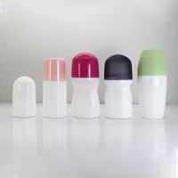 Flacon roll-on vide en plastique PP pour déodorant, 50 ml, anti-transpirant, huile essentielle, avec bouchon à vis