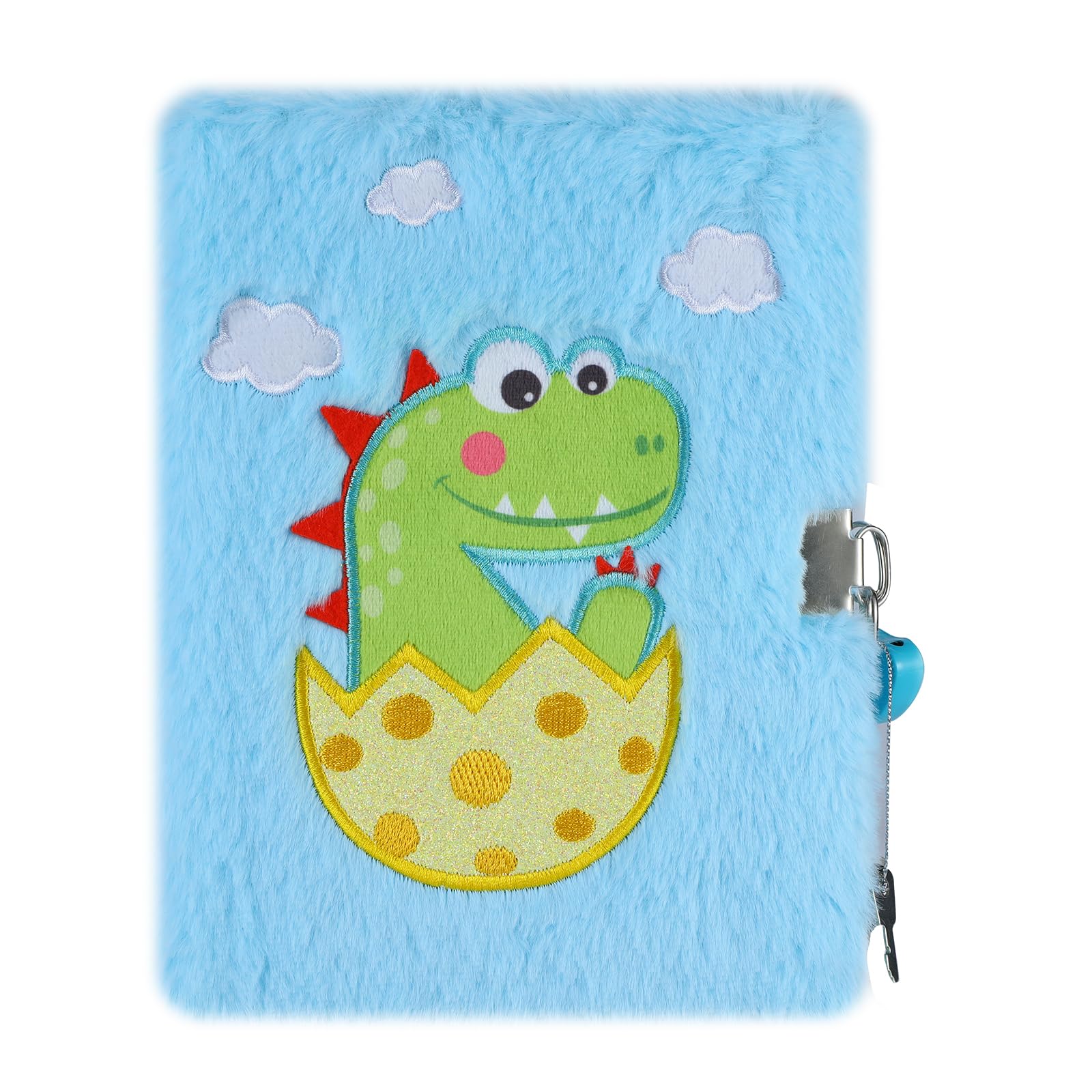 WERNNSAI, Diario luminoso per bambini con spazio, diario segreto con chiavi e lucchetto, quaderno con adesivi per penna, regalo di compleanno e Natale per ragazzi, diario per la scuola e i viaggi