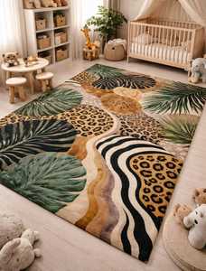 Alfombra Contemporánea de Estilo Persa con Diseño Floral, Hecha a Mano, de Lana de Nueva Zelanda, 120x150cm, para Habitación Infantil, Dormitorio o Sala de Estar - Product Image 4