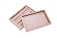 Plateau en velours rose pour bague de présentation, Palette de rangement