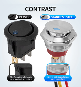 16/19/22/25/30mm SPST spdt on-off/off-(on) thép không gỉ Rocker chuyển 3 pin IP65/IP67 không thấm nước LED daier KCD2-201NM 6a-20a - Product Image 2