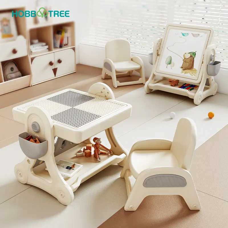 Scrivanie in età prescolare pittura multifunzionale Building Blocks tavolo giocattolo acqua sabbia tavolo attività bambino bambini tavolo e sedia