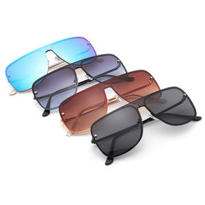Gafas de sol de montura grande para hombre, al por mayor, de metal, con lentes de PC UV400, para conducir, viajar, protección solar, moda, Wenzhou 3703 - Product Image 1