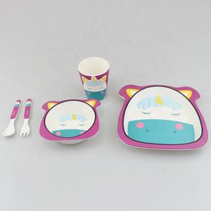 Mignon et charmant ensemble de salle à manger pour enfants en fibre de bambou et mélamine comprenant de la vaisselle pour enfants - Product Image 6