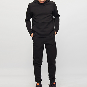 JIEJIN Blanks alta calidad hombres Joggers manga larga <span class=keywords><strong>Pull</strong></span> Over 100% algodón chándales pantalones de chándal y Sudadera con capucha conjunto hombres - Product Image 1