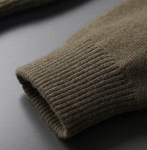 Suéter de lana tejido para <span class=keywords><strong>hombre</strong></span>, de Invierno, de Mongolia Interior, venta al por mayor de fábrica, logotipo personalizado, color sólido, cárdigan de lana gruesa con bolsillos - Product Image 4