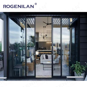 Moderne op maat gemaakte oversized 3-delige dubbelglas ultra-slanke sightline/frame aluminium schuifdeuren met Low-E glas - Product Image 2