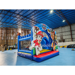 Thương mại Paw tuần tra <span class=keywords><strong>Inflatable</strong></span> Bouncer phim hoạt hình trẻ em nhảy lâu đài Paw <span class=keywords><strong>Dog</strong></span> <span class=keywords><strong>Inflatable</strong></span> Combo Bouncer với trượt cho Đảng - Product Image 3