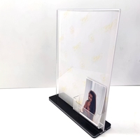 Présentoir de cartes de Menu en acrylique transparent, présentoir de cartes de Menu en forme de T porte-signe de Table en plastique porte-Photo de carte postale
