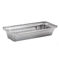Boîte repas rectangulaire jetable en aluminium avec couvercle pour barbecue à emporter, conteneur de livraison personnalisable