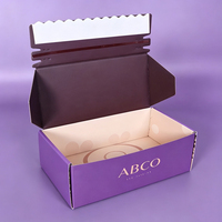 Emballage en papier ondulé avec logo personnalisé, bande détachable imprimée, boîte d'expédition auto-adhésive pour parfums et cosmétiques