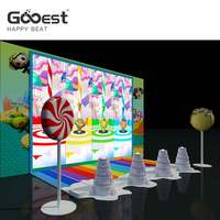 Projecteur et écran de jeu interactif Gooest Happy Beat pour enfants de 3 à 10 ans, aire de jeux intérieure avec structure métallique
