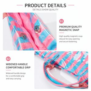 Customize Colorful Brand Logo Pvc Tote Bag Recyclable Multi-Pocket Washable Beach Rubber Pvc Bag For Shopping - Product Image 6