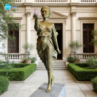 Sculpture de figure féminine en bronze grandeur nature pour jardin et cour, statue d'art extérieure artisanale