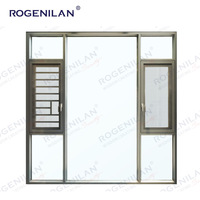 Rogenilan Fenêtre en verre trempé aluminium personnalisée Villa Maison d'habitation avec écran de sécurité Grill Fenêtres à battant