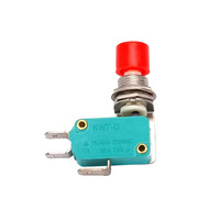 Micro-interrupteur à bouton-poussoir rouge KW7-D 16A 250VAC, montage sur panneau, 1NO, action momentanée, avec bornes à connexion rapide