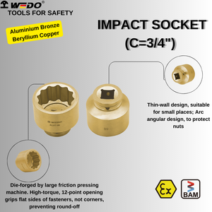Wedo Đức DIN tiêu chuẩn ATEX không phát ra tia lửa <span class=keywords><strong>3</strong></span>/<span class=keywords><strong>4</strong></span> "tác động ổ cắm - Product Image 5