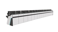 Sala de despacho moderna, escritorios informáticos para agencias gubernamentales, programación de control de tráfico, seguridad pública para centros de datos