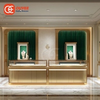 Vitrine de présentation de bijoux en bois laqué sur mesure pour bijouterie, comptoir de présentation de bijoux