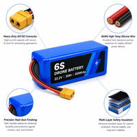 Baterai Lithium Ion OEM 350Wh/kg 22.2V 30Ah 10C Ringan Berdaya Tinggi untuk Perangkat Perlindungan Tanaman Pertanian Udara