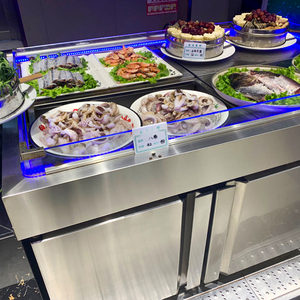 Công suất lớn tủ đông bằng thép không gỉ tủ trưng bày tự phục vụ Thiết bị làm lạnh bàn mở cho nhà hàng - Product Image 4